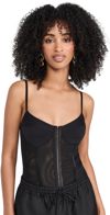 Free People Night Rhythm Corset Bodysuit In Black