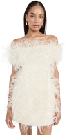 Cult Gaia Emi Feather Embellished Mini Dress In Off White