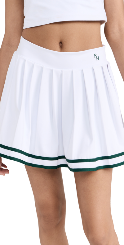 Recreational Habits Natasha Tennis Skirt With Green Piping In Ivory