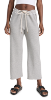 THE GREAT THE WIDE LEG CROPPED SWEATPANTS VARSITY GREY