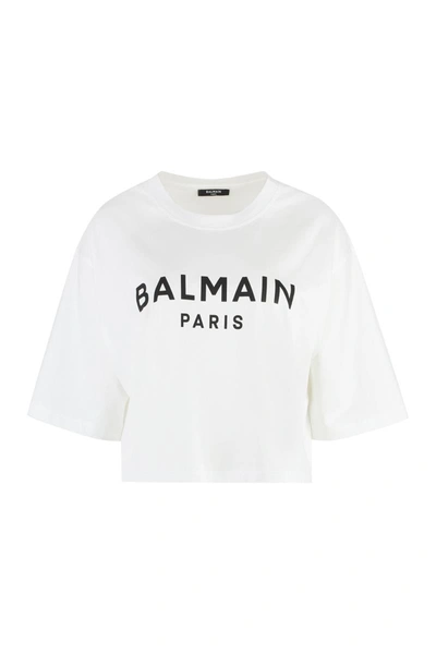 Balmain Balm Top Tee Cn Ss 3bttn Logo Shldr Cttn In White