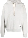 Jil Sander Drop-shoulder Drawstring Hoodie In Grey