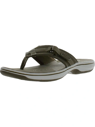 Cloudsteppers By Clarks Breeze Sea Womens Flip-flop Thong Thong Sandals In Silver