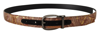 Dolce & Gabbana Multicolor Embossed Leather Black Metal Buckle Belt In Multi