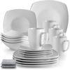 Zulay Kitchen Porcelain White Dinnerware Set, Premium Quality Service For 4 In White