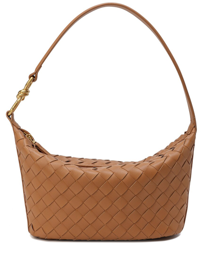 Tiffany & Fred Woven Leather Hobo Shoulder Bag In Brown