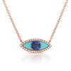 SABRINA DESIGNS 14k Gold & Diamond Turquoise Evil Eye Necklace