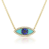 SABRINA DESIGNS 14k Gold & Diamond Turquoise Evil Eye Necklace