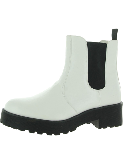 Dirty Laundry Maps Womens Patent Lugged Sole Chelsea Boots In Multi