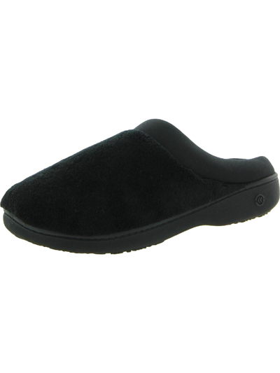 Isotoner Womens French Terry Comfy Slide Slippers In Black