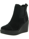 Sam Edelman Womens Suede Faux Fur Lined Ankle Boots In Black