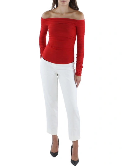Simon Miller Nai Off-the-shoulder Ruched Jersey Top In Red