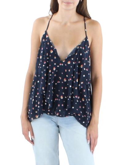 Collective Concepts Womens Polka Dot Racerback Tank Top In Blue