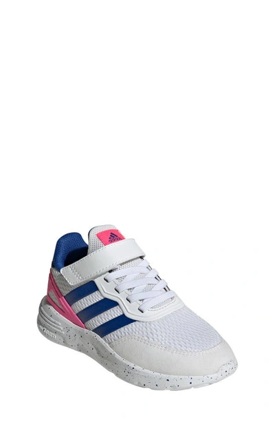 Adidas Originals Kids' Nebzed Sneaker In White/ Team Blue/ Pink