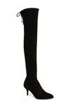 Stuart Weitzman Tiemodel Over The Knee Stretch Boot In Black Suede