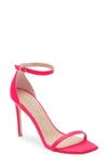 Stuart Weitzman Nudistcurve Ankle Strap Sandal In Neon Pink