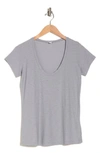 James Perse Deep V-neck T-shirt In Grey