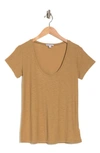 James Perse Deep V-neck T-shirt In Bronze