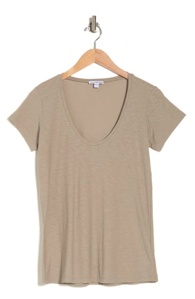 James Perse Deep V-neck T-shirt In Fume