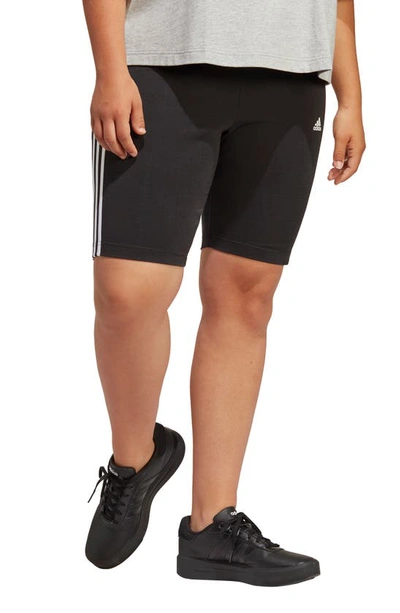 Adidas Originals 3-strikes Bike Shorts In Black/ White