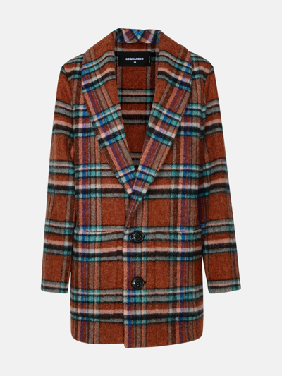 Dsquared2 Cappotto Check In Orange