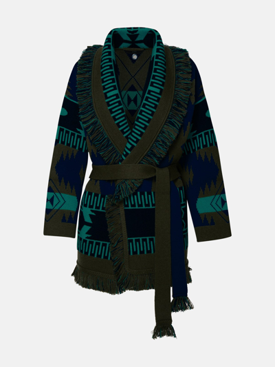 Alanui Cardigan Icon Jacquard In Green