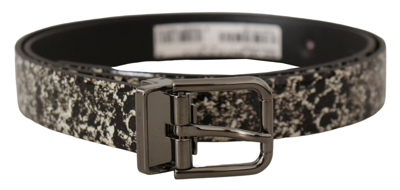 DOLCE & GABBANA DOLCE & GABBANA ELEGANT MARBLE PRINT LEATHER MEN'S BELT