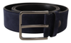 DOLCE & GABBANA DOLCE & GABBANA NAVY ELEGANCE VELVET LEATHER MEN'S BELT