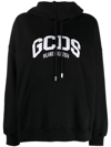 Gcds Lounge Logo Cotton Hoodie In Black