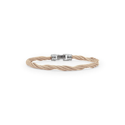 Alor Carnation Cable Modern Twist Bracelet In Beige