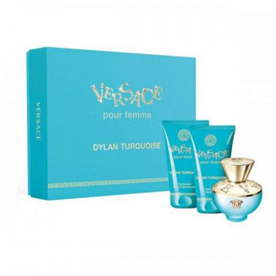 Versace Ladies Dylan Turquoise Gift Set Fragrances 8011003873463 In Pink / Turquoise