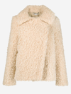 Stella Mccartney Short Teddy Coat In Beige