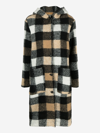 Woolrich Checked Single-breasted Coat In Beige