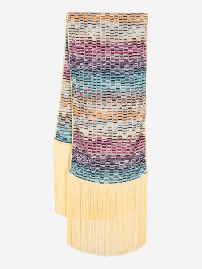 Missoni Striped Scarf In Red