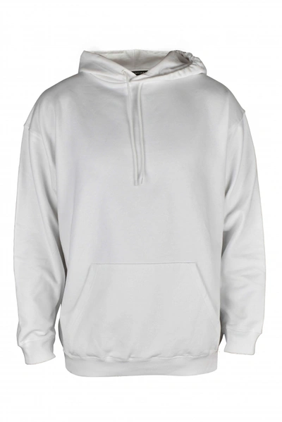 Balenciaga Luxury Sweatshirt For Men    White Hooded Sweatshirt With Black Logo On Back