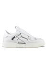 Valentino Vl7n Brand Strap Low Top Sneakers In White Calfskin Leather