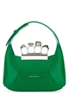 Alexander Mcqueen The Jewelled Hobo Leather Shoulder Bag In Brightgreen