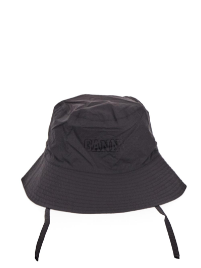 Ganni Recycled Bucket Hat In Phantom