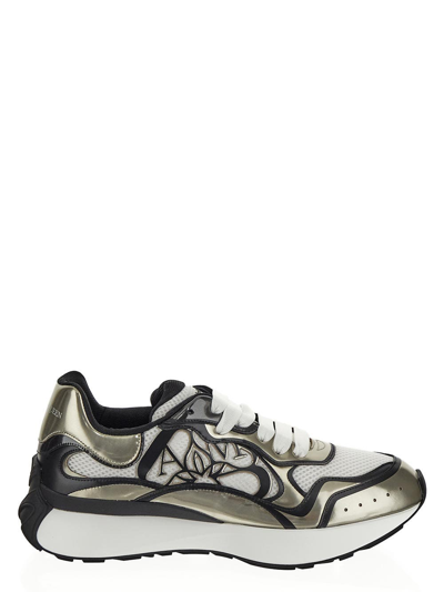Alexander Mcqueen Sprint Runner Leather-trimmed Sneakers In White