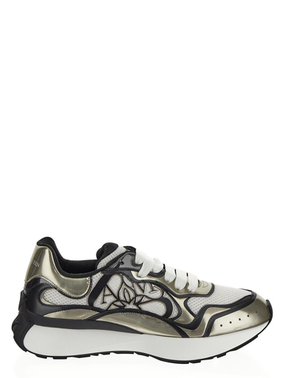 Alexander Mcqueen Sprint Runner皮革边饰运动鞋 In Multi-colored