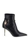 Tom Ford Leather Ankle Boots With Padlock In Black