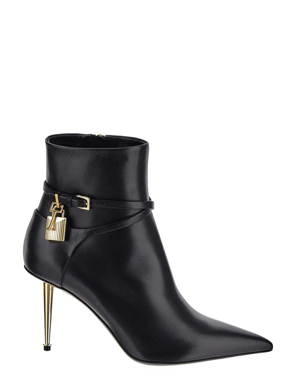 Tom Ford Black Padlock Ankle Boots
