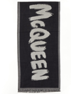 ALEXANDER MCQUEEN OVERSIZE GRAFFITI LOGO SCARF,6609214200Q1078