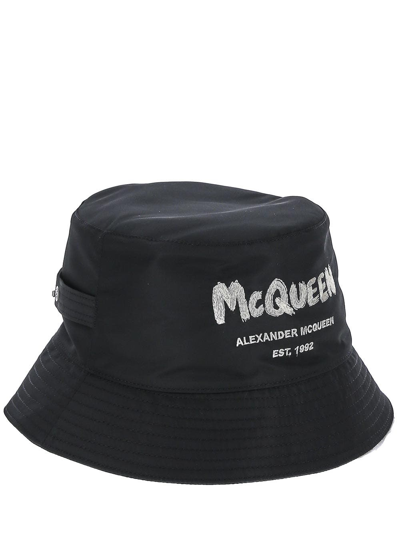 ALEXANDER MCQUEEN GRAFFITI LOGO BUCKET HAT,6631124404Q1078