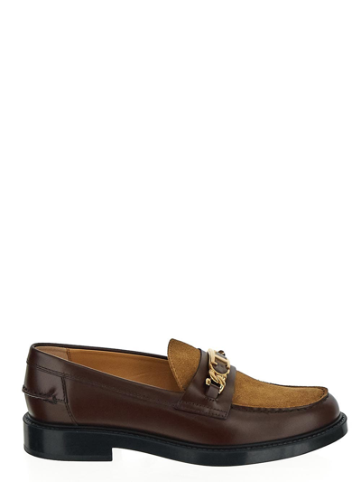 Tod's T-chain Accessory Loafers In Brown