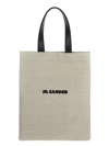 Jil Sander Logo-print Canvas Tote Bag In Beige