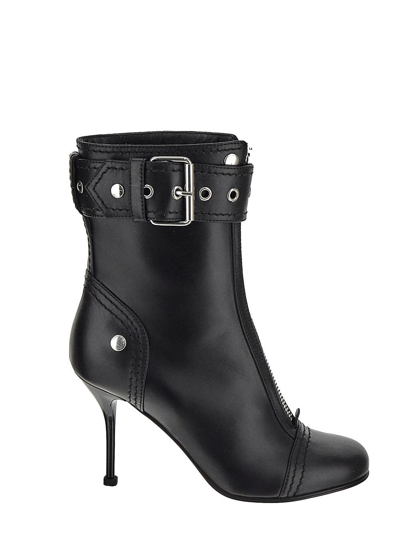 ALEXANDER MCQUEEN ZIPPED ANKLE BOOT,757505WIDR31081