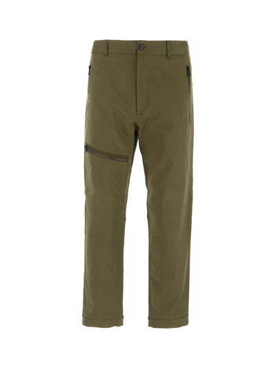 Moncler Cotton Gabardine Pants In Green