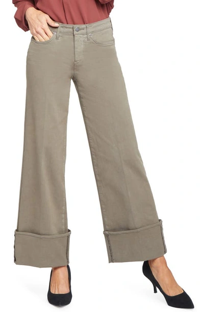 Nydj Teresa Cuff Wide Leg Jeans In Ripe Olive