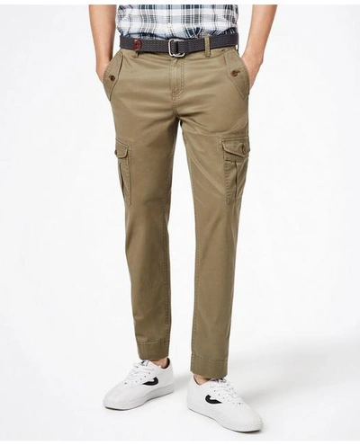Brooks Brothers Washed Cotton Stretch Cargo Pants | Olive | Size 32 32